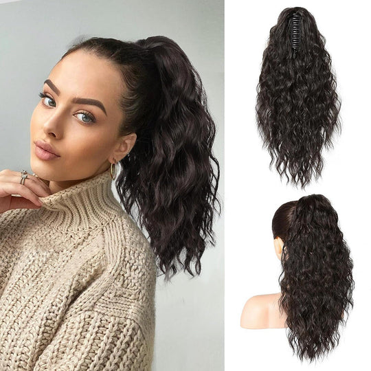 💜 LAST DAY PROMOTION - 50%OFF💜Curly Wavy Frizzy Hair Extension with Ponytail