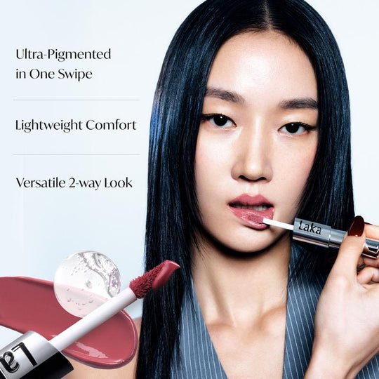 [Laka] Perfect Twin Lip — Dual-Ended Liquid Lipstick with Velvet Matte Color and Glossy Shine