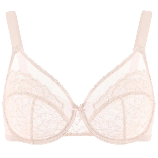 💜Enchante Blomsterblonder Plus Size Bøjle-BH Uforet Upolstret Minimizer Fulddækkende BH Dametøj Komfortabel Åndbar Mesh-Skål
