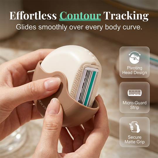 ✨ Portable 3-Layer Hair Shaver with Rotating Cover 💖 Gentle Hair Removal, Compact Design &amp; Smooth Results Anywhere ⚡