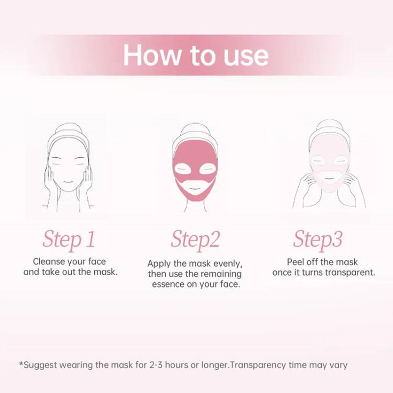 💖 4 PCS Pink Overnight Collagen Gel Mask ✨ Deep Overnight Hydration, Collagen Care &amp; Glass Skin Glow 🌙✨