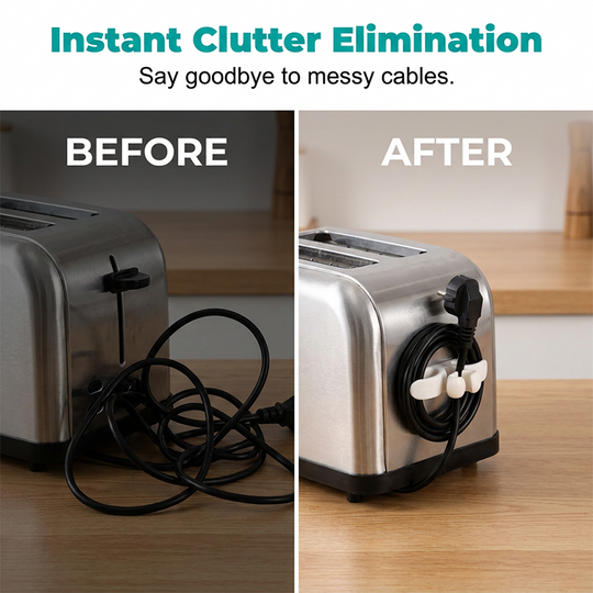🎁 BUY 2 GET 1 FREE! 🔌 Self-Adhesive Silicone Appliance Cord Organizer ✨ Keep Kitchen Cords Neat, Organized &amp; Tangle-Free 🏠