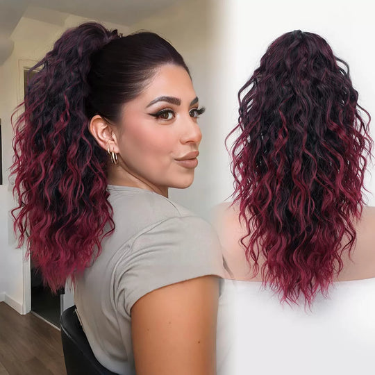 💜 LAST DAY PROMOTION - 50%OFF💜Curly Wavy Frizzy Hair Extension with Ponytail
