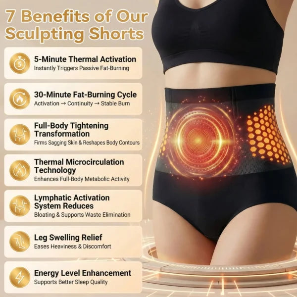 🥳2026 HOT SALE🥳💞80K+ SOLD!🌸🧘‍♀️ 40% OFF! Thermogenic Tummy Control Shorts – 30‑min daily wear, activates warmth &amp; boosts circulation. Supports firmer, smoother contour. No gym needed. A smart shapewear choice. 👵✨