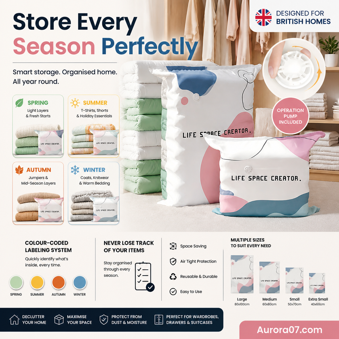 💐 BUY 2, GET 1 FREE!🧳No‑Pump Vacuum Storage Bags – Press &amp; seal, no pump needed. Saves 80% space, keeps clothes dry &amp; dust‑free. Perfect for bulky bedding &amp; off‑season gear. 🛏️🗄️