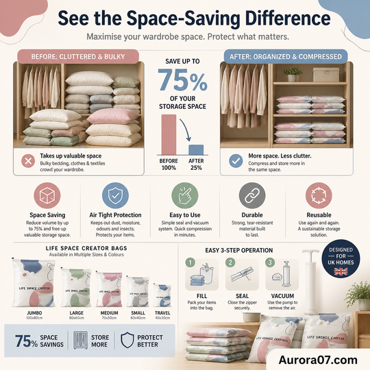 💐 BUY 2, GET 1 FREE!🧳No‑Pump Vacuum Storage Bags – Press &amp; seal, no pump needed. Saves 80% space, keeps clothes dry &amp; dust‑free. Perfect for bulky bedding &amp; off‑season gear. 🛏️🗄️