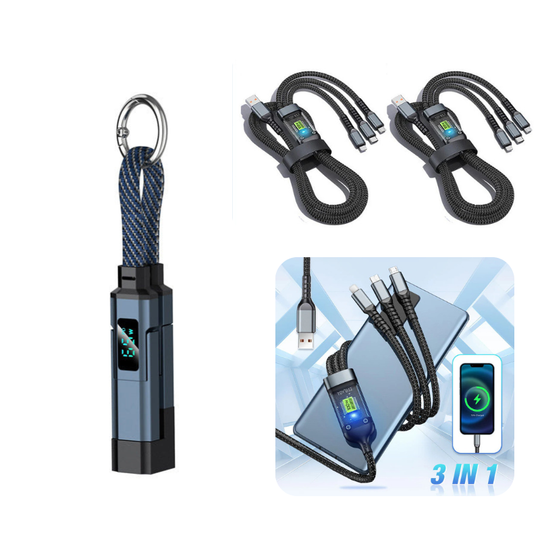🔥HOT SALE 40% OFF🔥4-in-1 Digital Display Keychain Charging Cable