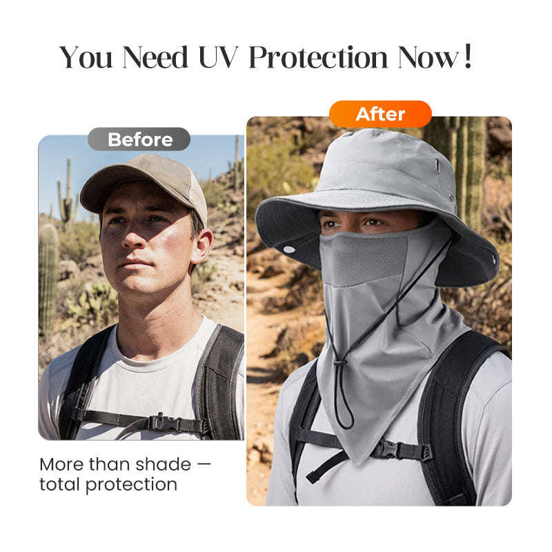 Gorro de pescado con protección UV con tapa facial