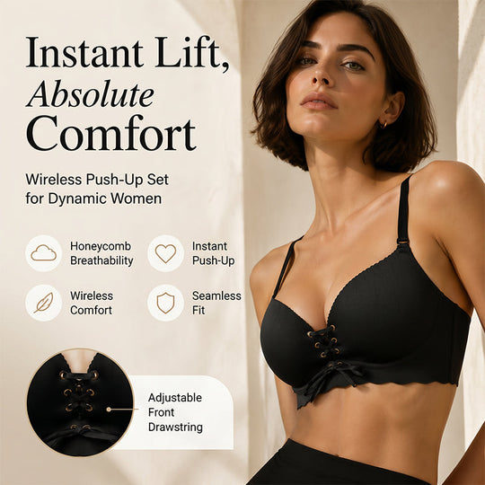 🚨 VIRAL COMFORT BRA 💕 Seamless Push-Up Support Bra ✨ Breathable, Wire-Free Lift &amp; Invisible Under Any Outfit 💖🔥