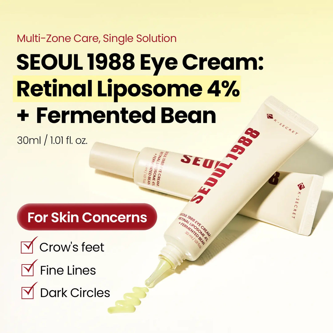 [KSECRET Official] SEOUL 1988 Retinal Eye Cream – Formulated with Advanced Retinal Liposome 4% | Intensive Eye Care for Dark Circles, Fine Lines &amp; Under-Eye Bags | Korean Skincare