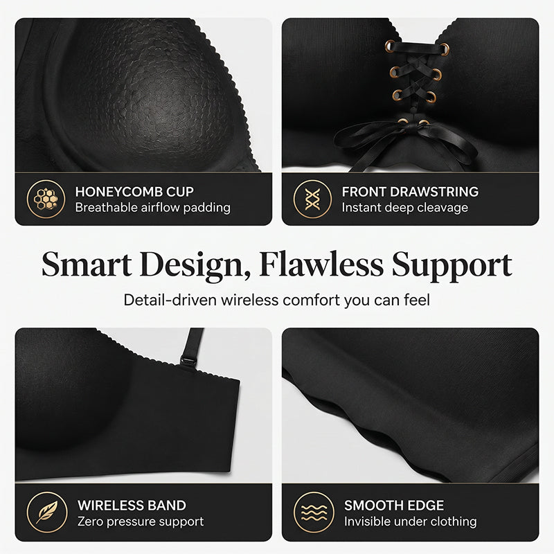 🚨 VIRAL COMFORT BRA 💕 Seamless Push-Up Support Bra ✨ Breathable, Wire-Free Lift &amp; Invisible Under Any Outfit 💖🔥