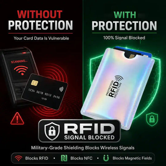 🚨 VIRAL SECURITY MUST-HAVE ! 🛡️ RFID Blocking Sleeves 💳 Instantly Protect Credit Cards from Digital Skimming &amp; Data Theft 🔒🔥⚠️1 set (5 pieces total)