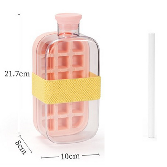 ❄️2-in-1 Ice Cube Maker Water Bottle Built-In Ice Tray, Food-Grade Silicone, Bpa-Free. Make Ice &amp; Store Water In One Bottle – Ideal For Gym, Office &amp; Travel! 🏋️‍♂️💼✈️