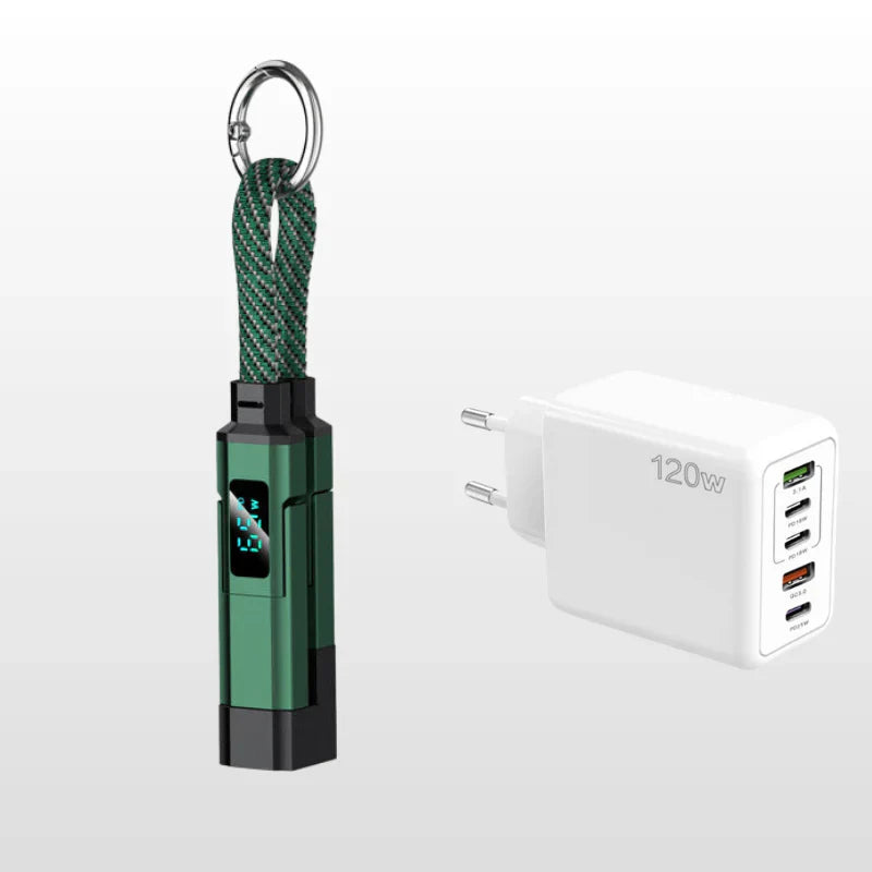 🔥HOT SALE 40% OFF🔥4-in-1 Digital Display Keychain Charging Cable