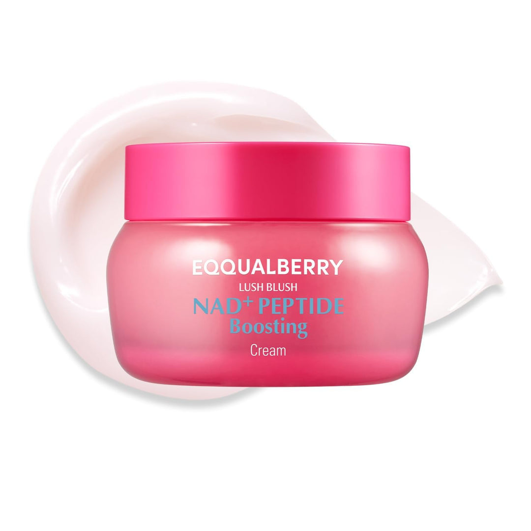 EQUALBERRY NAD+ Peptidový krém pro zvýšení hladiny NAD+ 5% &amp;  13 peptidů proti stárnutí korejské péče o pleť obličeje &amp;  Tělový krém | Zpevňující &amp;  Liftingový krém na krk Pink pro povadlou pleť (1,69 fl.oz /50ml)