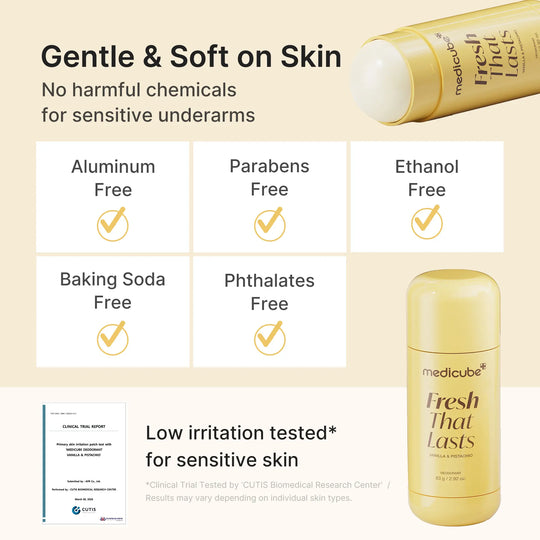 [NEW] [medicube] Deodorant Vanilla &amp; Pistachio Fresh That Lasts | 24 Hour Odor Control, No Aluminum, Baking Soda, Parabens, Phthalates, Ethanol | Brightening &amp; Smoothing for Dark Underarms with Koic Acid &amp; Turmeric | Korean Skincare, K-Beauty