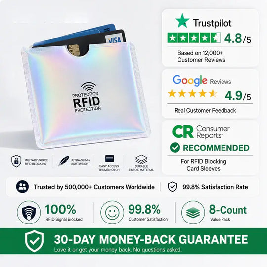 🚨 VIRAL SECURITY MUST-HAVE ! 🛡️ RFID Blocking Sleeves 💳 Instantly Protect Credit Cards from Digital Skimming &amp; Data Theft 🔒🔥⚠️1 set (5 pieces total)