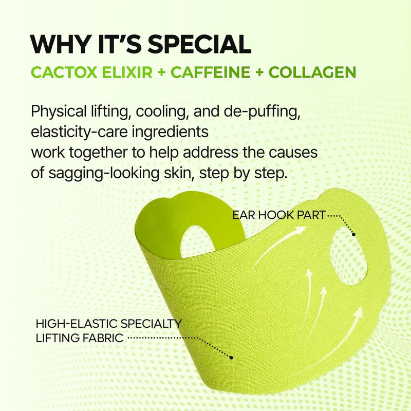 CACTOX V-LIFTING MEWING BAND with Cactus Cooling Reduce Puffiness &amp; Pore Tightening for Visible Pore Care Skin Repair
