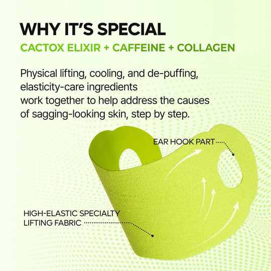 CACTOX V-LIFTING MEWING BAND with Cactus Cooling Reduce Puffiness &amp; Pore Tightening for Visible Pore Care Skin Repair
