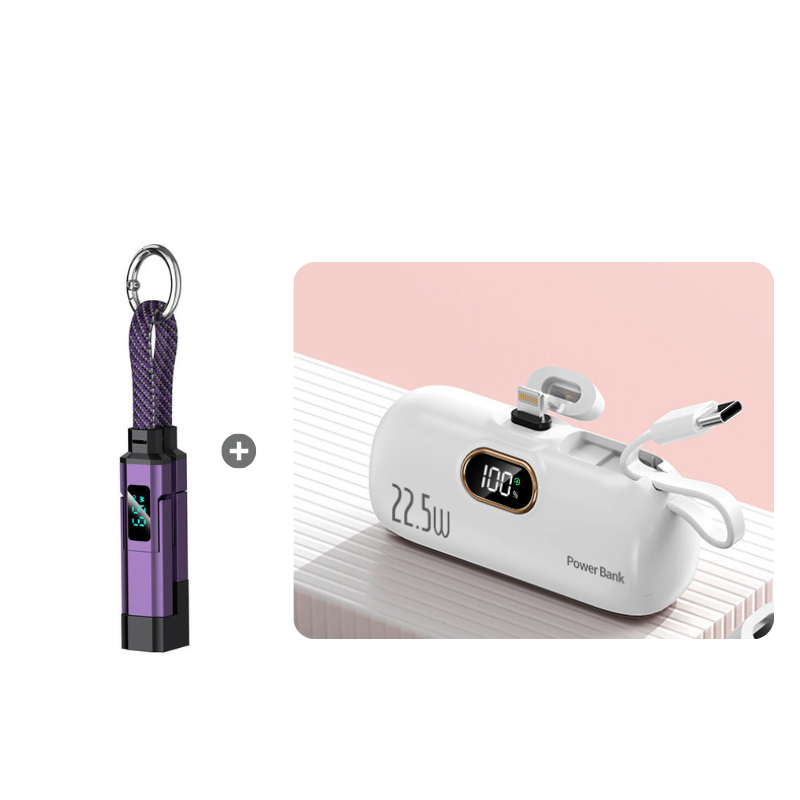🔥HOT SALE 40% OFF🔥4-in-1 Digital Display Keychain Charging Cable