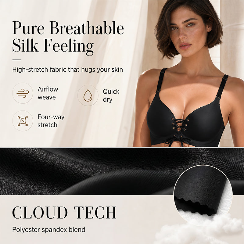 🚨 VIRAL COMFORT BRA 💕 Seamless Push-Up Support Bra ✨ Breathable, Wire-Free Lift &amp; Invisible Under Any Outfit 💖🔥