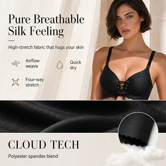 🚨 VIRAL COMFORT BRA 💕 Seamless Push-Up Support Bra ✨ Breathable, Wire-Free Lift &amp; Invisible Under Any Outfit 💖🔥