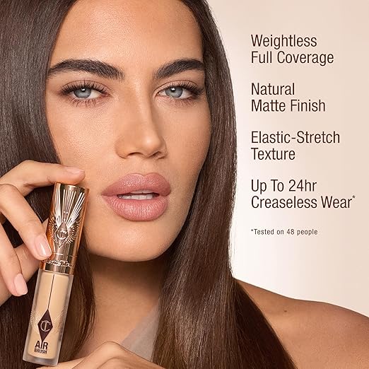 Charlotte Tilbury AIRbrush Flawless Blur Concealer - Longwear Concealer til mørke rande, pletter, rødme &amp; Mere - Fugtgivende, krølletikker &amp; Fuld dækning med en naturlig mat finish