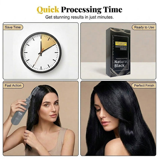 🔥 BUY 1 GET 1 FREE! 🌿 Plant-Based Comb-In Hair Dye Cream ✨ Instant Gray Coverage &amp; Natural-Looking Color
