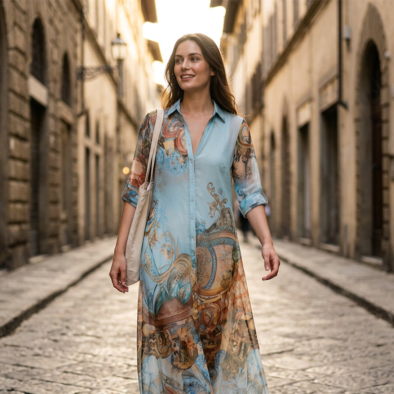 🎁✨ NEW ARRIVAL – 50% OFF TODAY! 💐 Women’s Elegant Retro Print Maxi Dress 🌸 Vintage-Inspired Style, Flattering Fit &amp; Effortless Elegance
