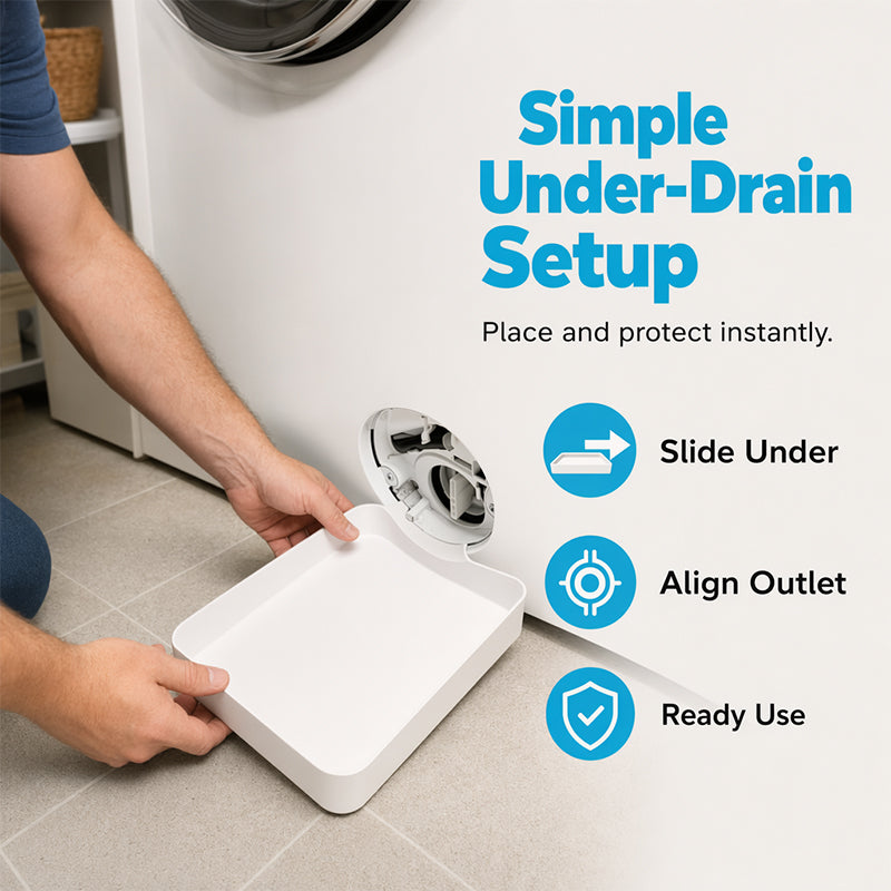🔥 50% OFF TODAY! 🛠️ Universal Front-Load Washing Machine Drain Pan ✨ Heavy-Duty Leak Protection, Easy Installation &amp; Floor-Saving Design 💦🏡