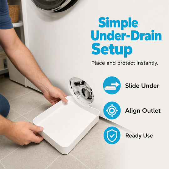 🔥 50% OFF TODAY! 🛠️ Universal Front-Load Washing Machine Drain Pan ✨ Heavy-Duty Leak Protection, Easy Installation &amp; Floor-Saving Design 💦🏡