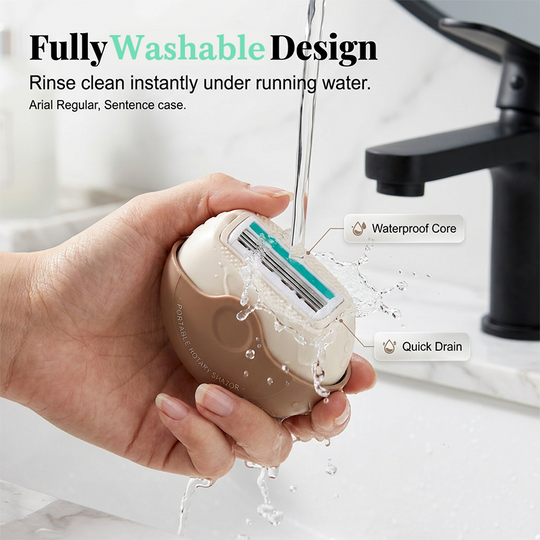 ✨ Portable 3-Layer Hair Shaver with Rotating Cover 💖 Gentle Hair Removal, Compact Design &amp; Smooth Results Anywhere ⚡