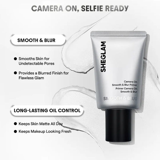 Summervibes SHEGLAM Camera On Smooth and Blur Primer Lightweight Pore Minimizing Makeup Base Soft Focus Blurring Effect Smooth Matte Finish Long Lasting Oil Control Face