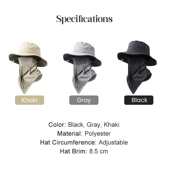 UV-beskyttelse Bucket Hat med ansigtsdæksel