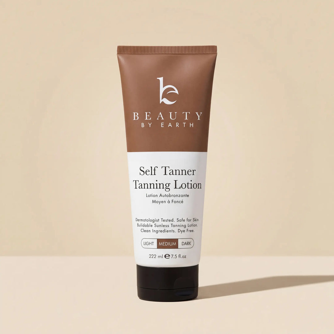 Beauty by Earth Lotion autobronzante pour le corps – Meilleur bronzage naturel progressif, sans soleil, hydratant, sans traces, fabriqué aux États-Unis, végétalien, sans cruauté envers les animaux, sans danger pour la grossesse