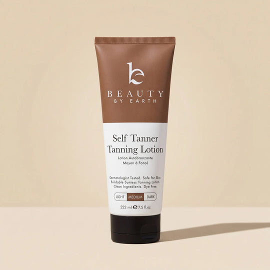 Beauty by Earth Lotion autobronzante pour le corps – Meilleur bronzage naturel progressif, sans soleil, hydratant, sans traces, fabriqué aux États-Unis, végétalien, sans cruauté envers les animaux, sans danger pour la grossesse