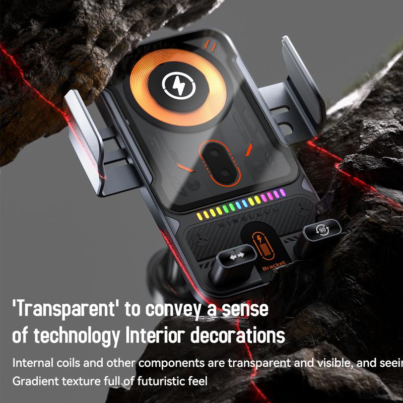 🚗📱 2-in-1 Car Phone Holder &amp; Wireless Charger – 360° Rotation, Strong Grip &amp; Fast Charging 🔋