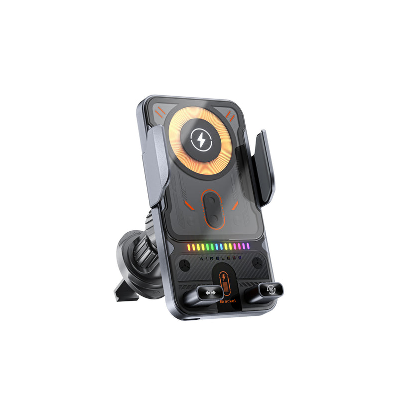 🚗📱 2-in-1 Car Phone Holder &amp; Wireless Charger – 360° Rotation, Strong Grip &amp; Fast Charging 🔋