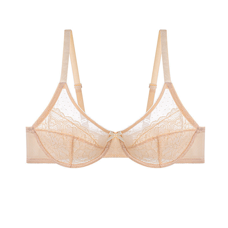 💜Enchante Blomsterblonder Plus Size Bøjle-BH Uforet Upolstret Minimizer Fulddækkende BH Dametøj Komfortabel Åndbar Mesh-Skål