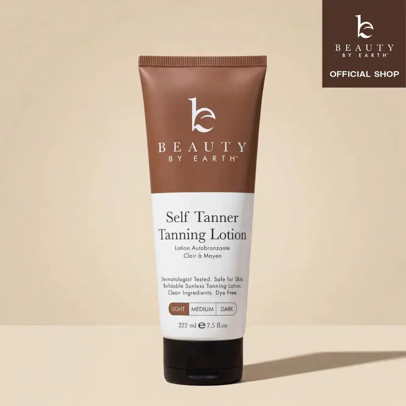 Beauty by Earth Lotion autobronzante pour le corps – Meilleur bronzage naturel progressif, sans soleil, hydratant, sans traces, fabriqué aux États-Unis, végétalien, sans cruauté envers les animaux, sans danger pour la grossesse