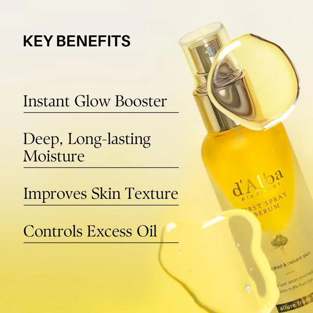 [OFFICIAL d'Alba] Italian White Truffle First Spray Serum, Vegan Skin Care, Hydrating Face Moisturizer, Glow Serum for Radiant Skin, All In One Mist, Korean Skin Care