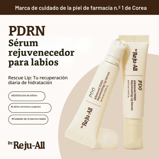 Dr. Reju-All Advanced PDRN - Rejuvenating Lip Serum - Moisturizing Lip Balm with Lipozip PDRN for Glossy, Dewy Lips - Gentle Exfoliating &amp; Smoothing Lip Moisturizer - Hibiscus &amp; Lactic Acid - 0.3 fl oz