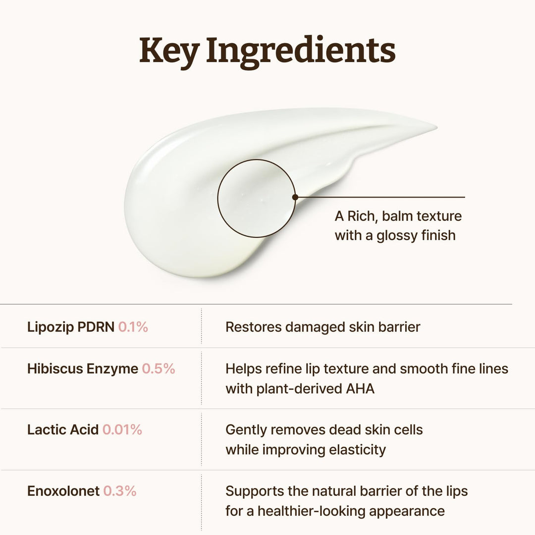 Dr. Reju-All Advanced PDRN - Rejuvenating Lip Serum - Moisturizing Lip Balm with Lipozip PDRN for Glossy, Dewy Lips - Gentle Exfoliating &amp; Smoothing Lip Moisturizer - Hibiscus &amp; Lactic Acid - 0.3 fl oz