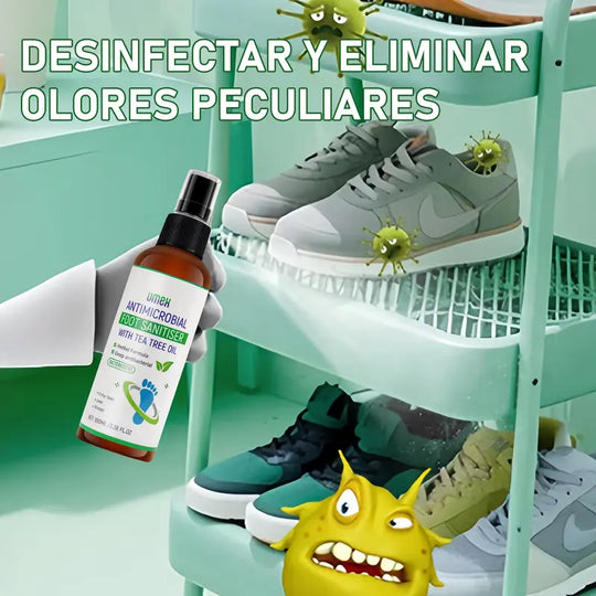 UMEX Tea Tree Foot Spray Dræber Svamp &amp; Lugt Hurtigt 97 % Stink Elimination Reparation Revnede hæle 100ml Hurtigtørrende formel Klinisk testet Naturlig Antiseptisk - Fugtgivende Intensiv Fodpleje Fodplejeværktøj