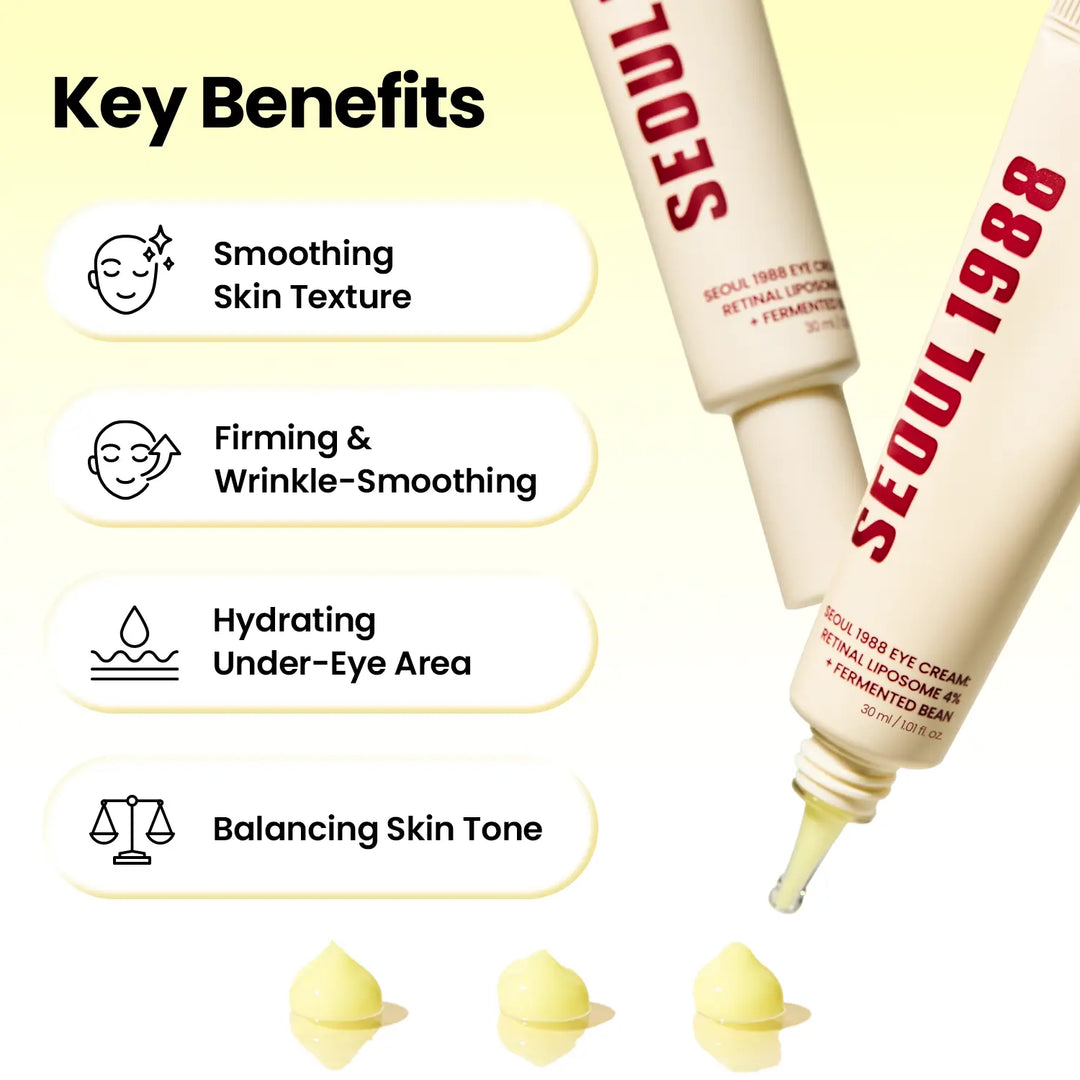 [KSECRET Official] SEOUL 1988 Retinal Eye Cream – Formulated with Advanced Retinal Liposome 4% | Intensive Eye Care for Dark Circles, Fine Lines &amp; Under-Eye Bags | Korean Skincare