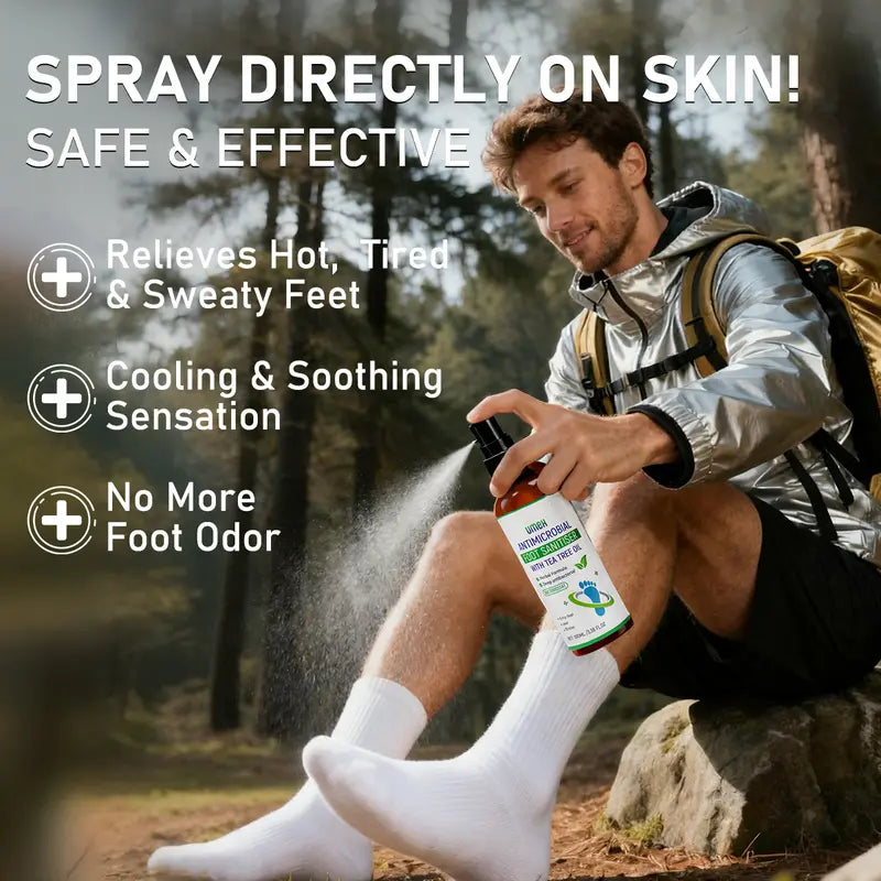 UMEX Tea Tree Foot Spray Dræber Svamp &amp; Lugt Hurtigt 97 % Stink Elimination Reparation Revnede hæle 100ml Hurtigtørrende formel Klinisk testet Naturlig Antiseptisk - Fugtgivende Intensiv Fodpleje Fodplejeværktøj