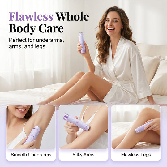 ✨ Gentle Precision Bikini Trimmer – 💖 Painless Pubic Hair Trimmer, 💦 Waterproof &amp; 🔋 Rechargeable Body Groomer for Sensitive Areas