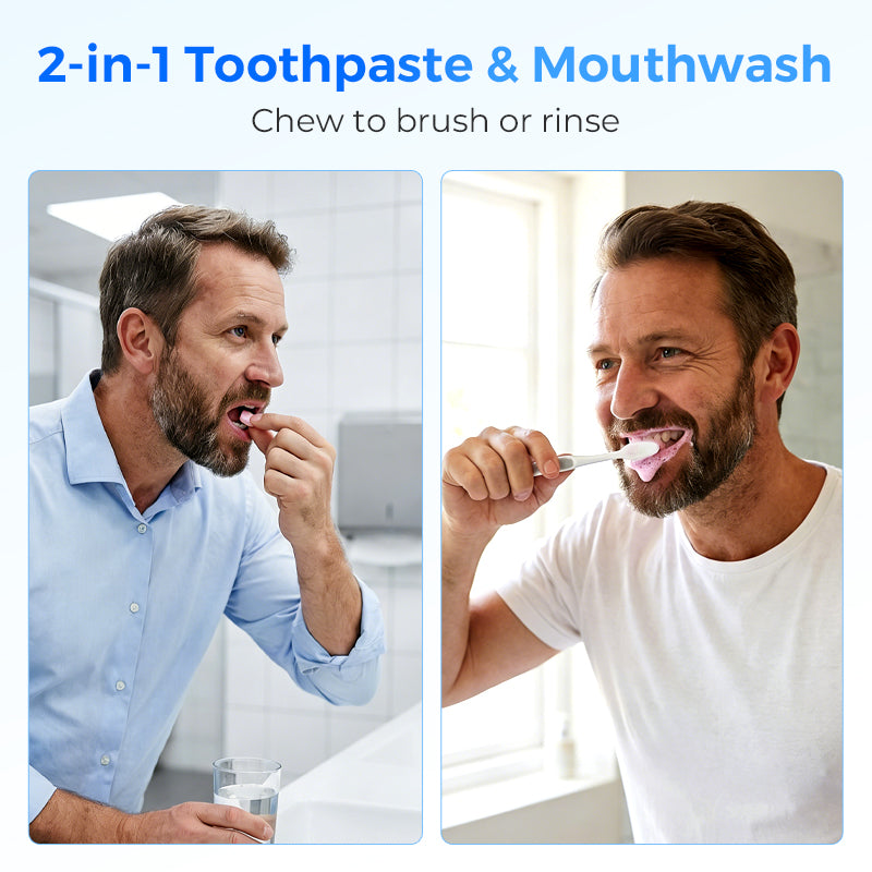 🔥 BUY 1 GET 1 FREE! 🦷 Portable Chewable Toothpaste Tablets (30 Pack) ✨ Fresh Breath, Easy Travel &amp; Eco-Friendly Oral Care