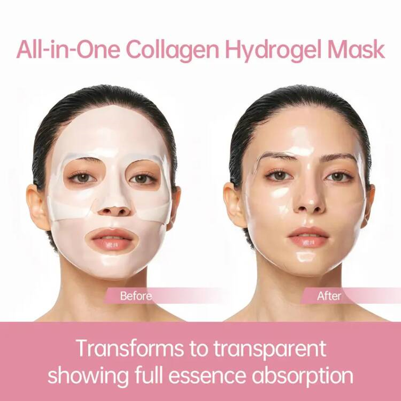 💖 4 PCS Pink Overnight Collagen Gel Mask ✨ Deep Overnight Hydration, Collagen Care &amp; Glass Skin Glow 🌙✨