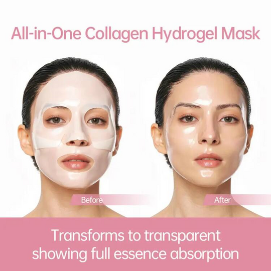 💖 4 PCS Pink Overnight Collagen Gel Mask ✨ Deep Overnight Hydration, Collagen Care &amp; Glass Skin Glow 🌙✨